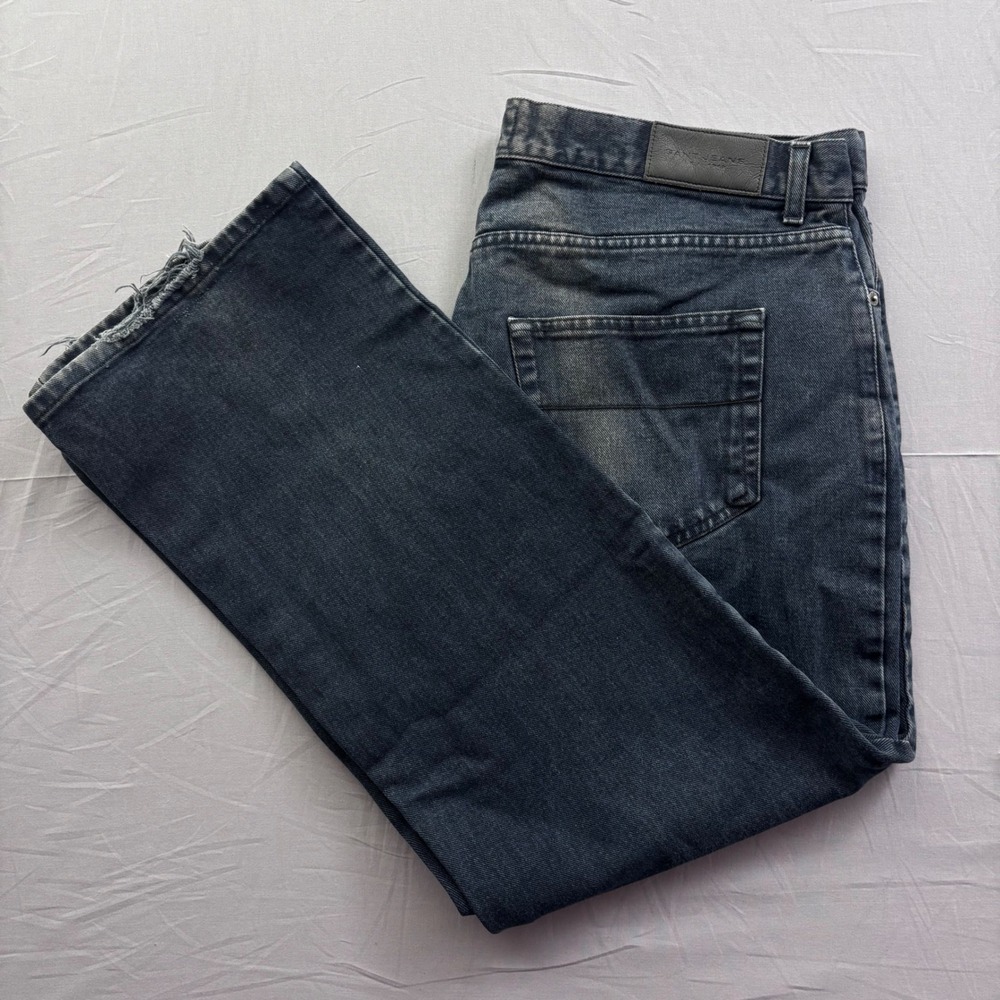 Gant Jeans USA 1949 Mens 40x30 Bootcut Faded Black Distressed Denim Italy